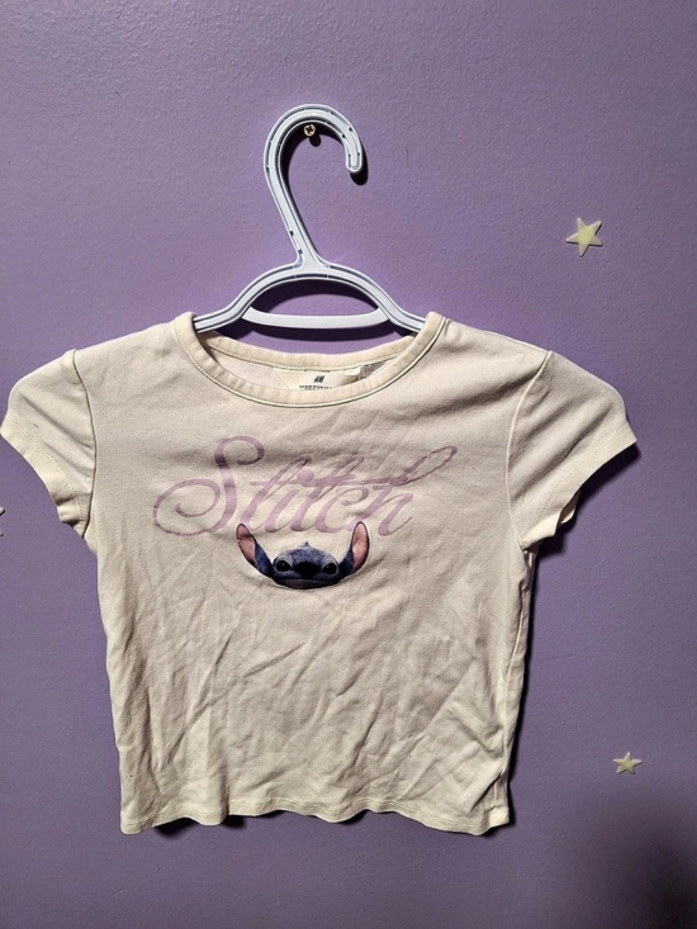 H&M Graphic Short Sleeve Tee in Cream